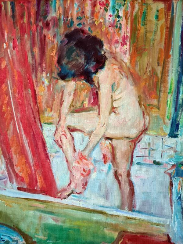 Peintres de l'école de Crozant Agostini Max Max AGOSTINI - Le Bain custom text