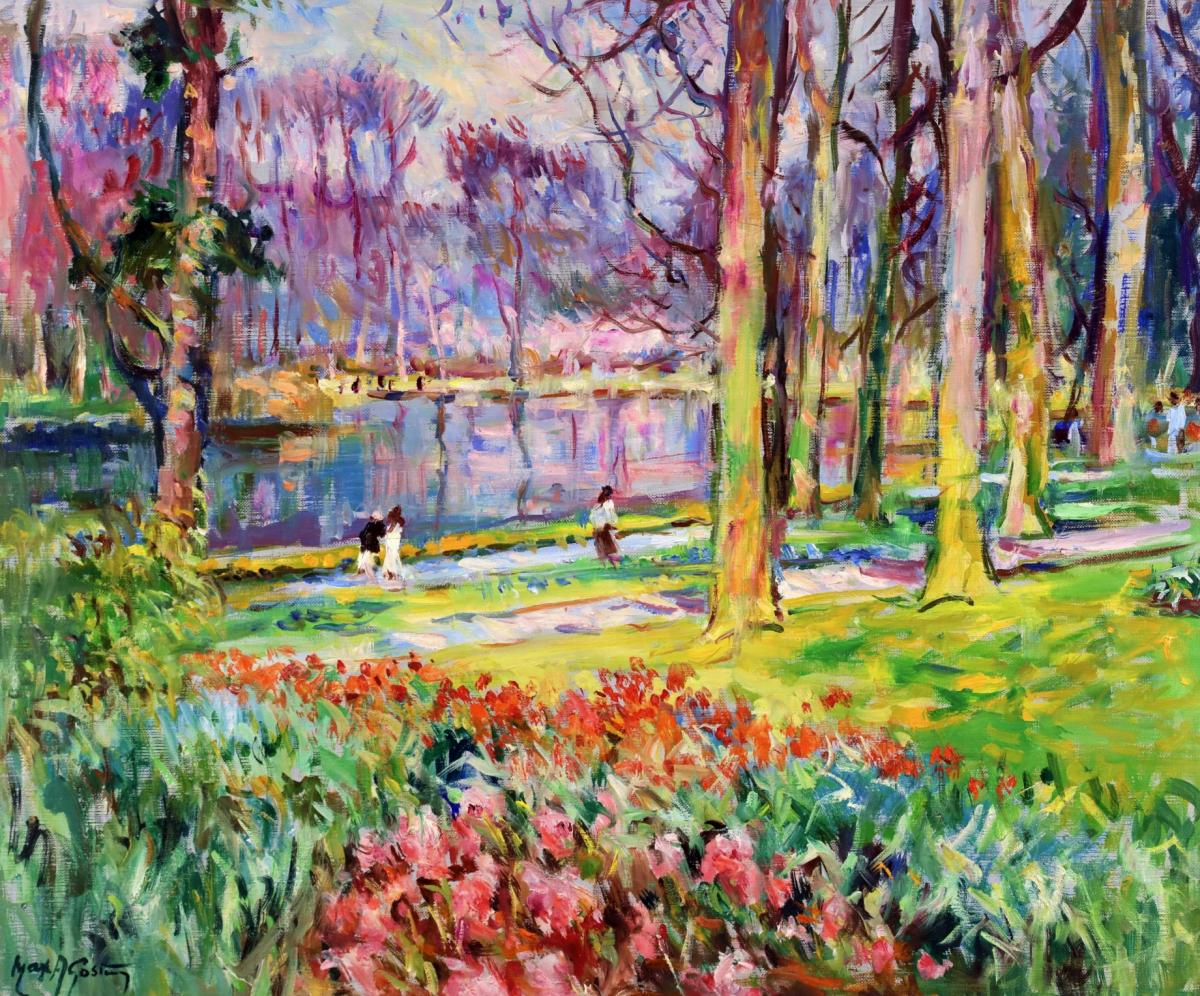 Peintres de l'école de Crozant Agostini Max AGOSTINI Max - Un jardin Hollandais custom text