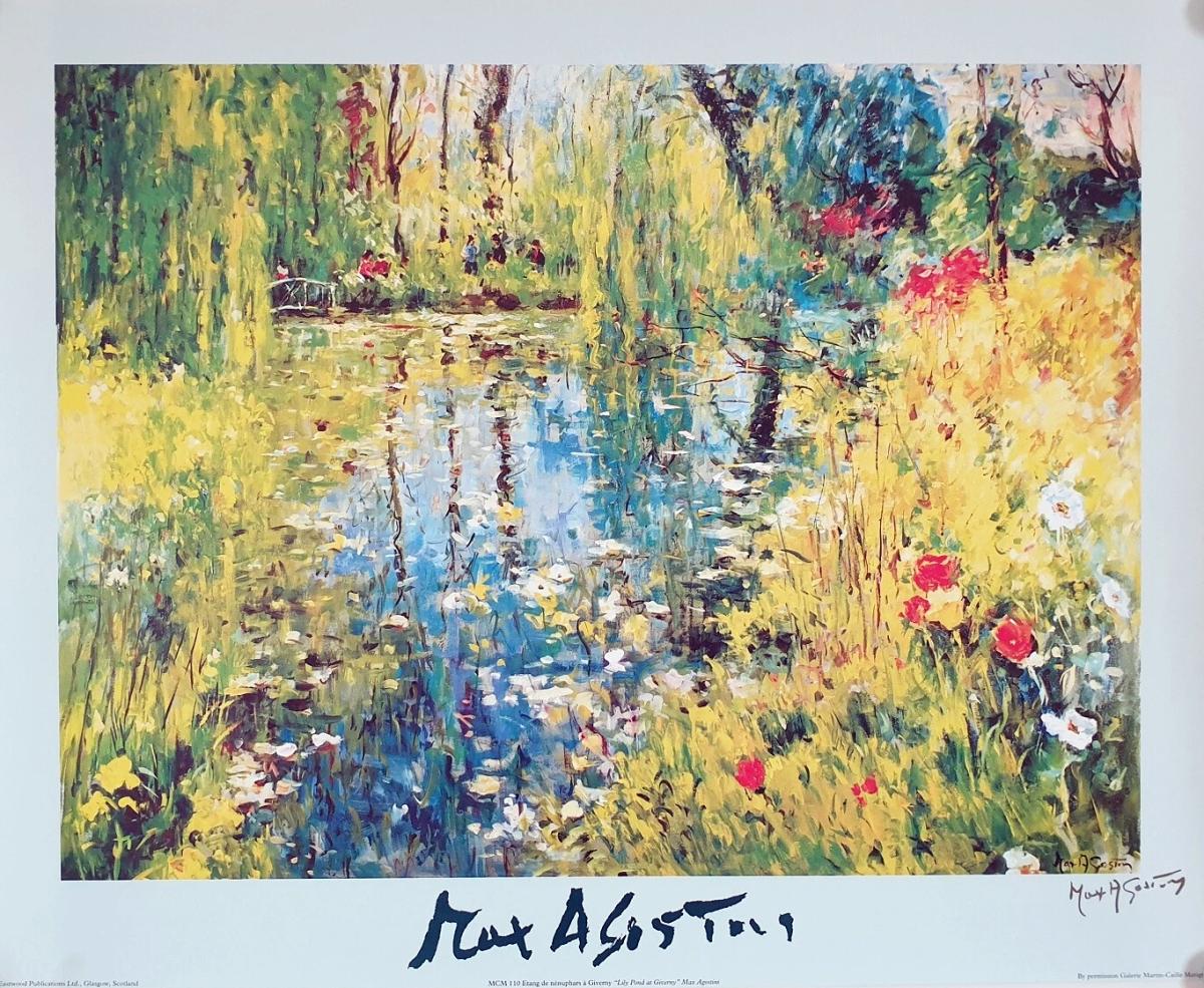 Peintres de l'école de Crozant Agostini Max Galerie Martin-Les nénuphars à Giverny. custom text