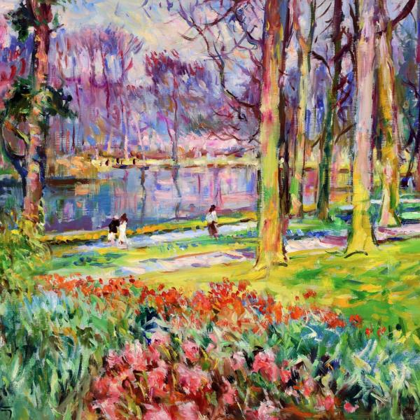 Peintres de l'école de Crozant Agostini Max AGOSTINI Max - Un jardin Hollandais custom text