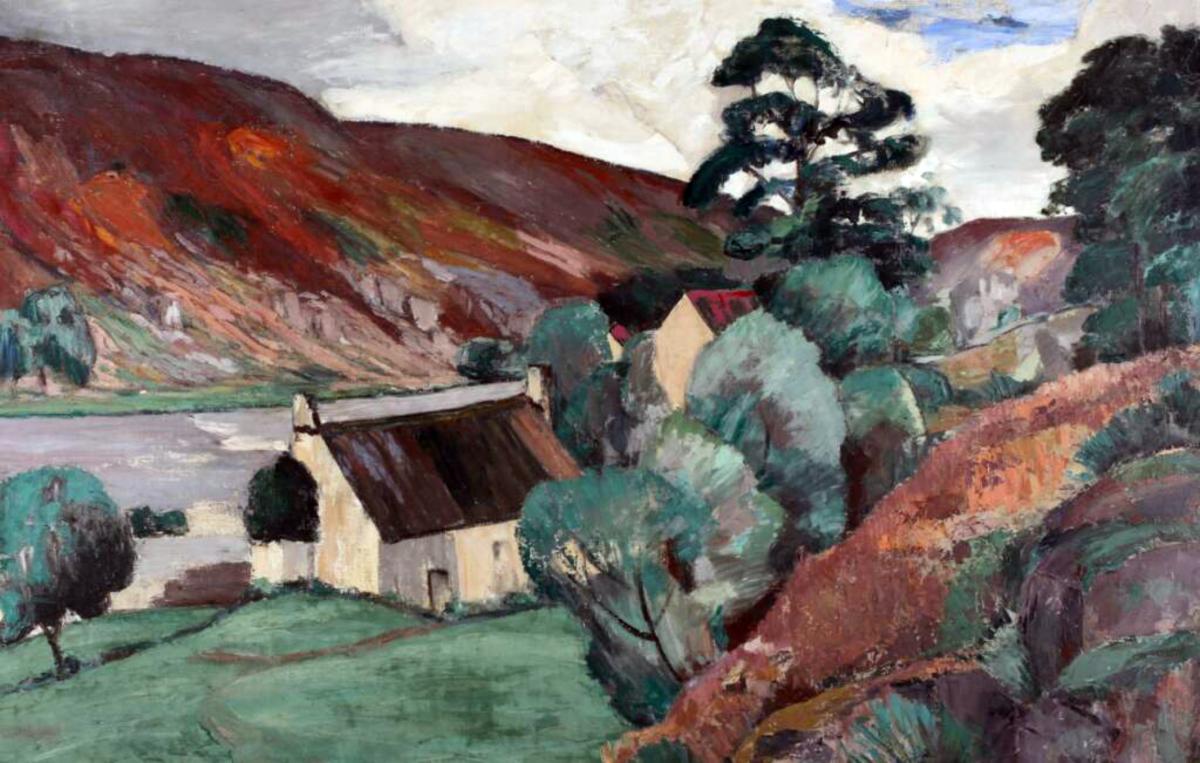 Peintres de l'école de Crozant Alluaud Eugène Alluaud Eugène - Le moulin Génétin sur la Creuse  custom text