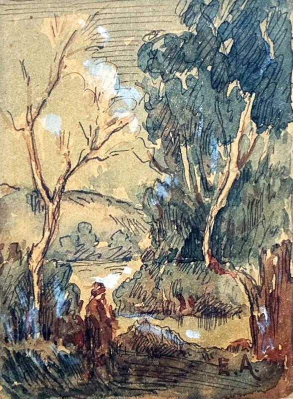 Peintres de l'école de Crozant Alluaud Eugène Eugène Alluaud - Paysage de Creuse custom text