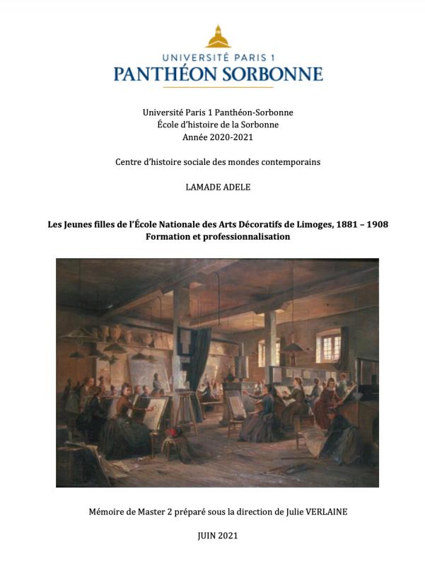 Peintres de l'école de Crozant Bilbiographie Les Jeunes filles de l’École Nationale des Arts Décoratifs de Limoges, 1881 – 1908 custom text