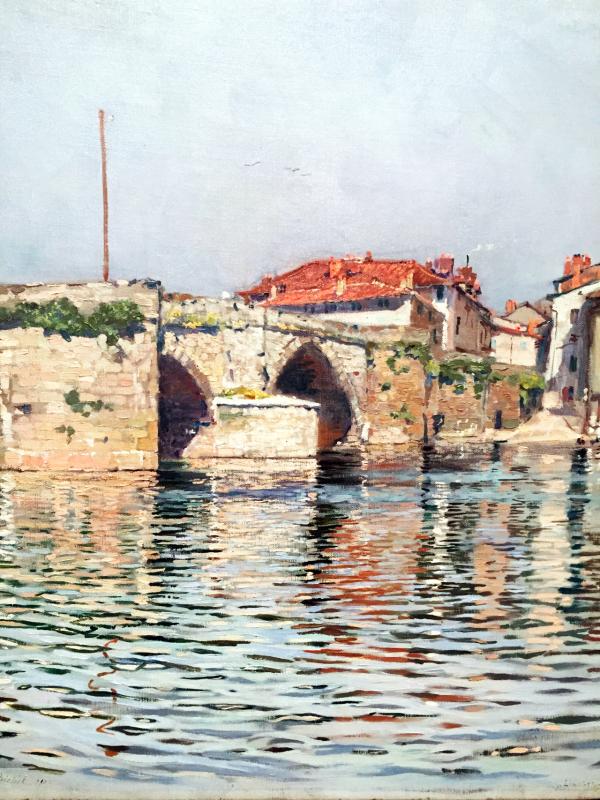 Peintres de l'école de Crozant Bichet Charles Bichet Charles - Vue du pont Saint-Martial un jour d’été custom text