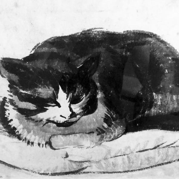 Peintres de l'école de Crozant Bichet Charles Bichet Charles - Chat custom text