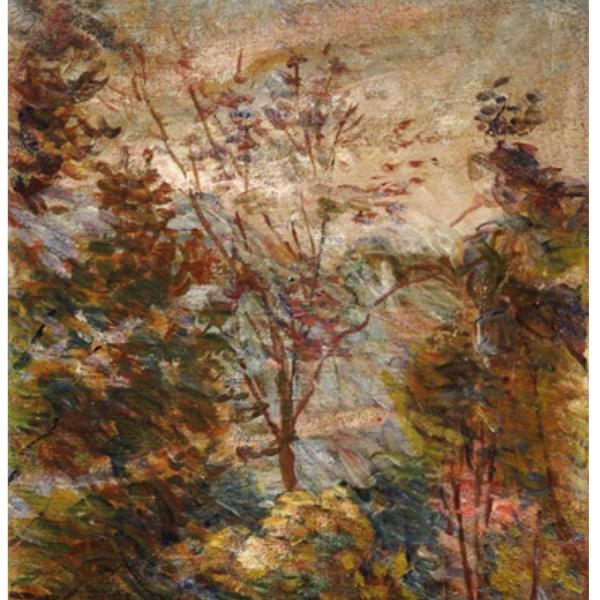 Peintres de l'école de Crozant Bracquemond Marie Braquemond Marie - Paysage aux arbres à La Chabanne custom text