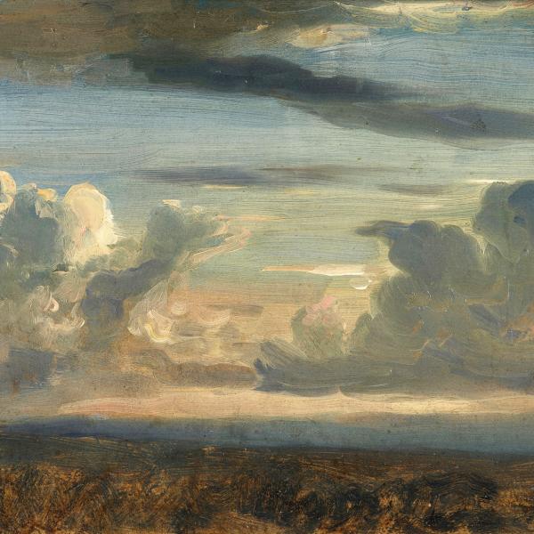 Peintres de l'école de Crozant Cabat Louis Louis Cabat - Étude du ciel au coucher du soleil custom text
