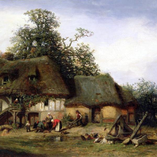Peintres de l'école de Crozant Cabat Louis Nicolas Louis Cabat - Une ferme en Normandie custom text