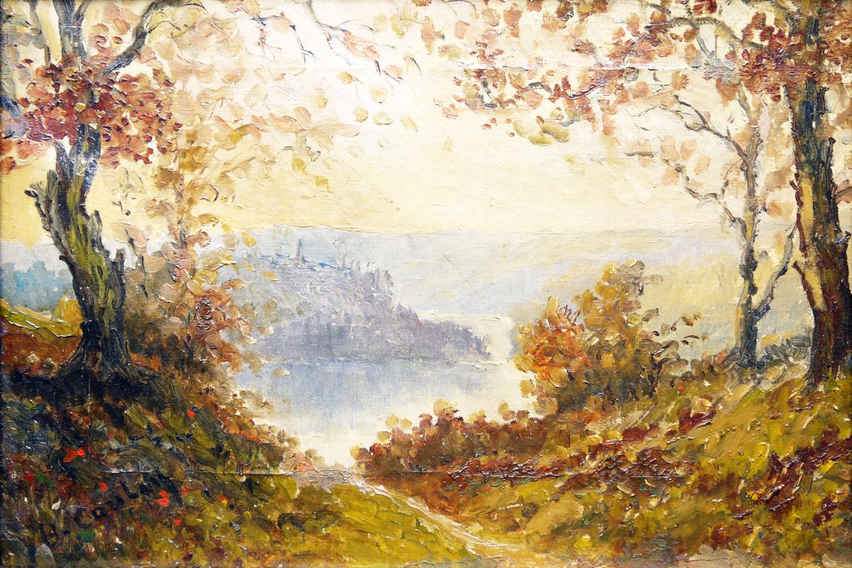 Peintres de l'école de Crozant Coulon Henri Henri Coulon - vallée de la Creuse à Crozant custom text