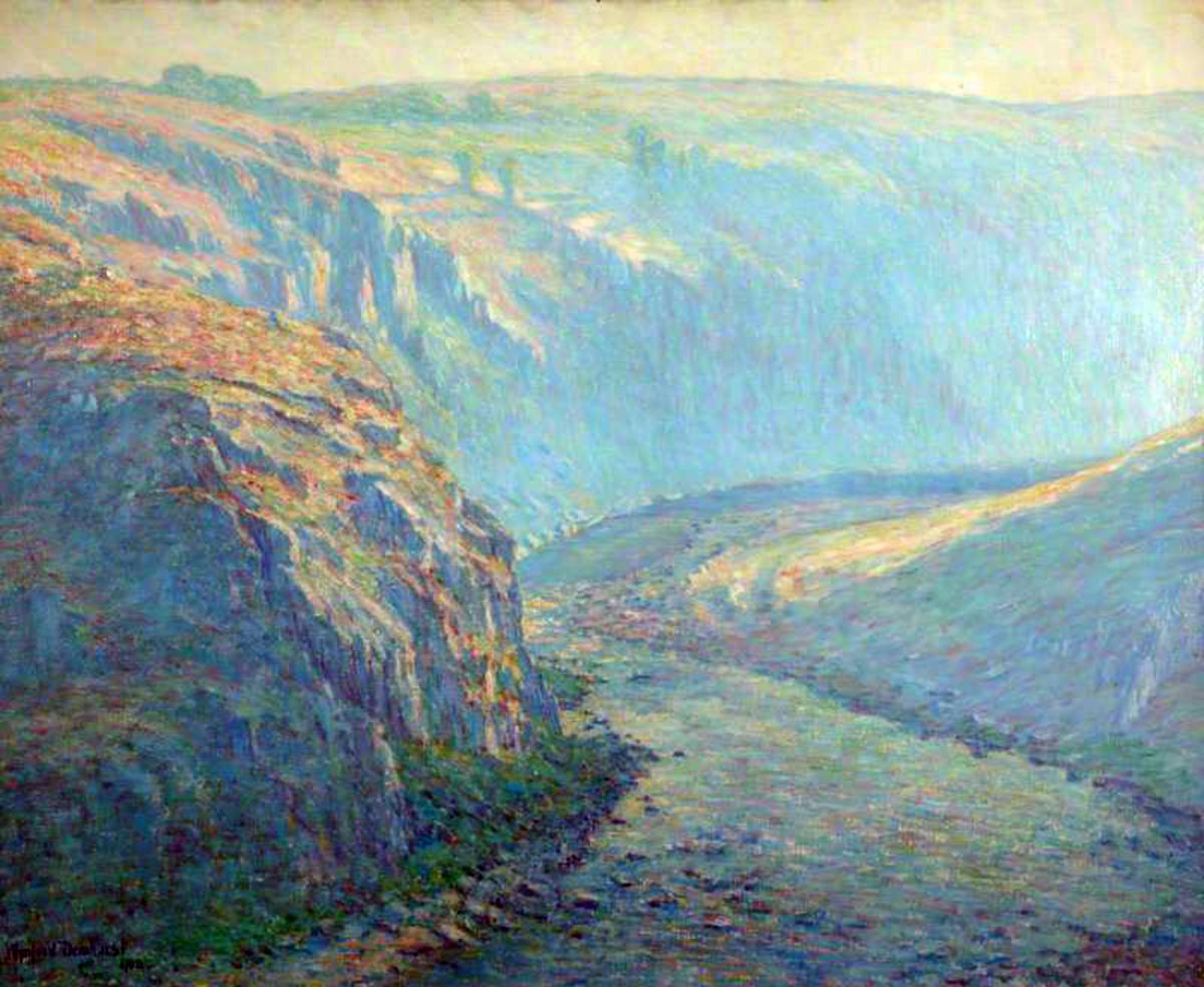 Peintres de l'école de Crozant Dewhurst Wynford Winford Dewhurst - The Blue Valley custom text