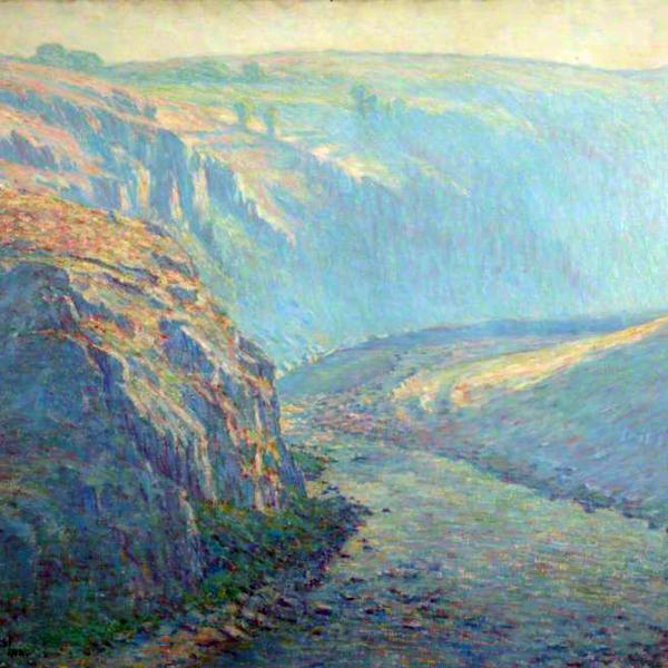 Peintres de l'école de Crozant Dewhurst Wynford Winford Dewhurst - The Blue Valley custom text