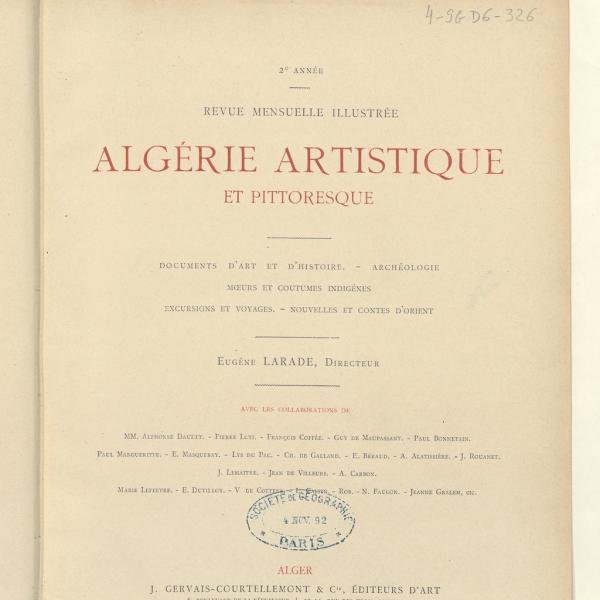 Peintres de l'école de Crozant Documents Algérie artistique et pittoresque custom text