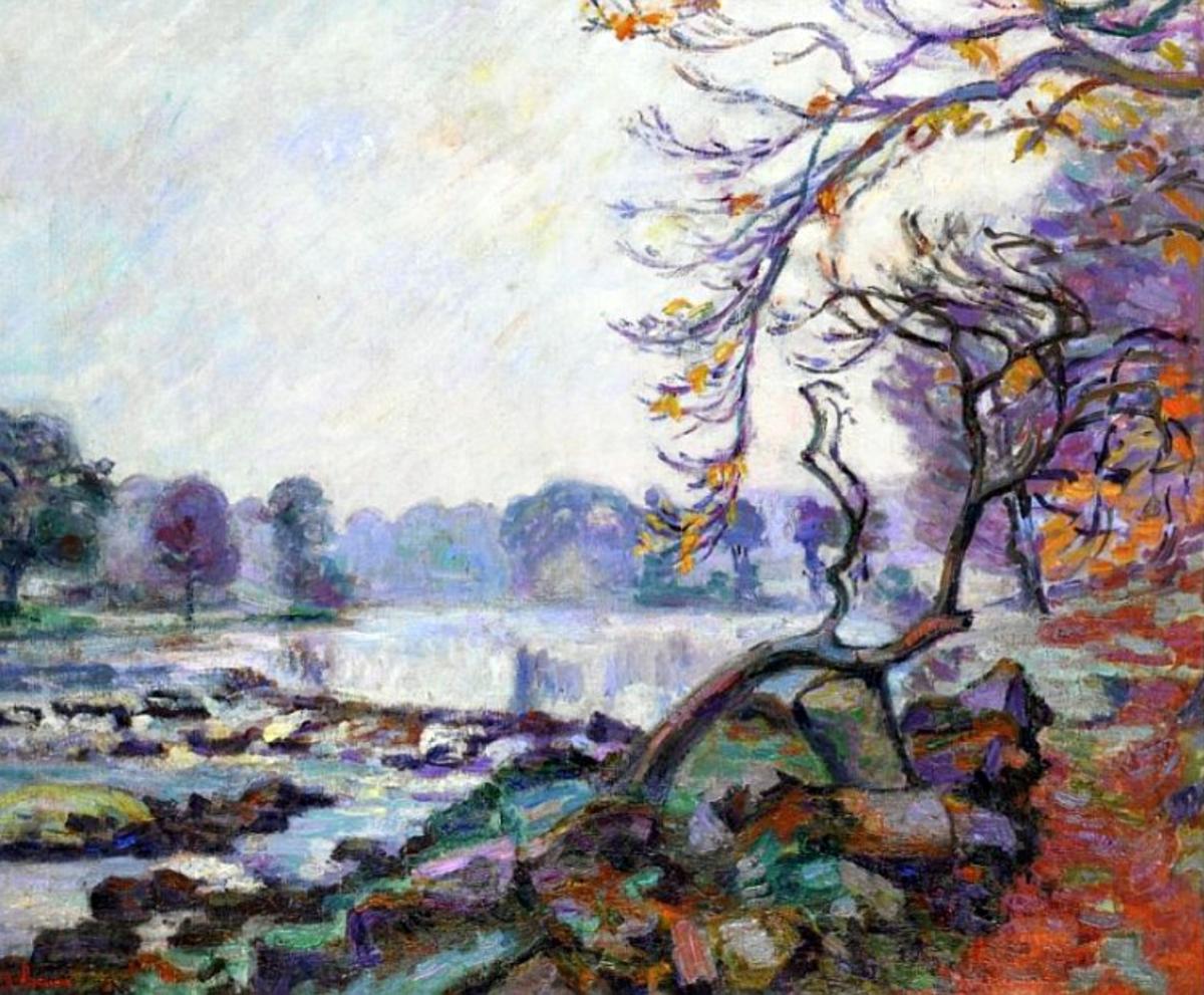 Peintres de l'école de Crozant Guillaumin Armand Armand Guillaumin - Barrage de Génetin à Crozant custom text