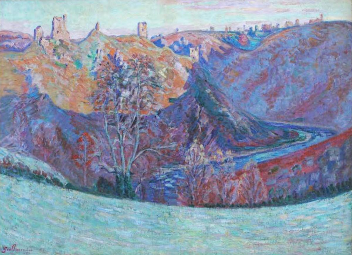 Peintres de l'école de Crozant Guillaumin Armand Armand Guillaumin - La Creuse et les ruines de Crozant custom text