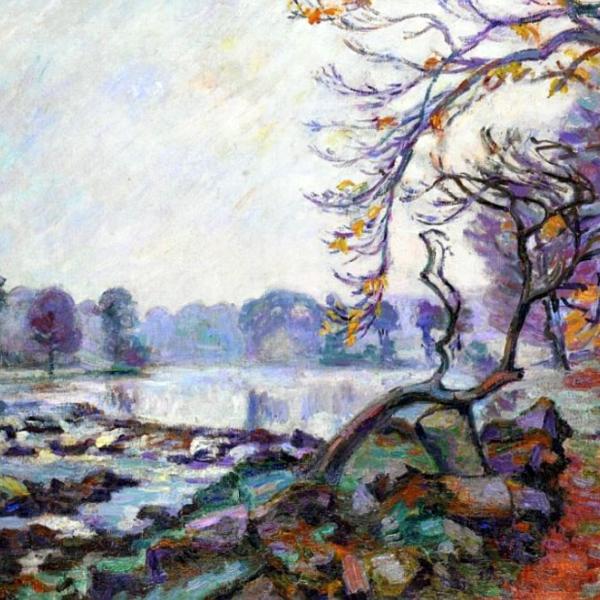 Peintres de l'école de Crozant Guillaumin Armand Armand Guillaumin - Barrage de Génetin à Crozant custom text