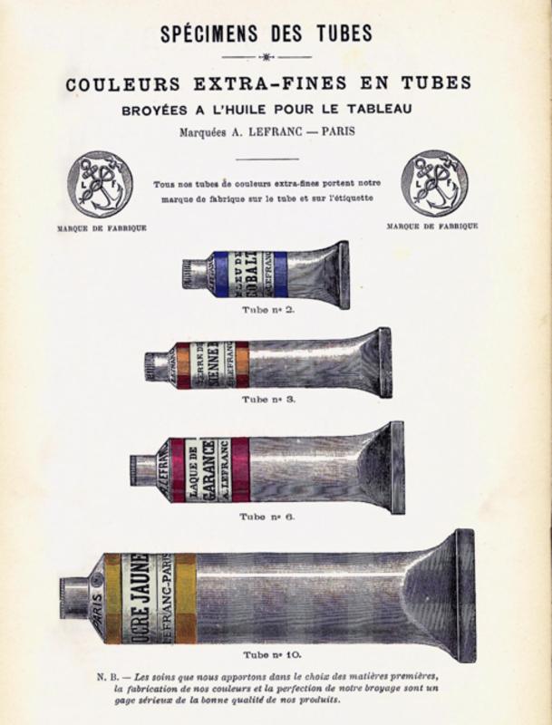 Peintres de l'école de Crozant Le tube de peinture Tubes de peinture Lefranc&Bourgeois custom text