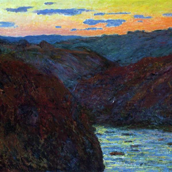 Peintres de l'école de Crozant Monet Claude Claude Monet - La Creuse, soleil couchant custom text