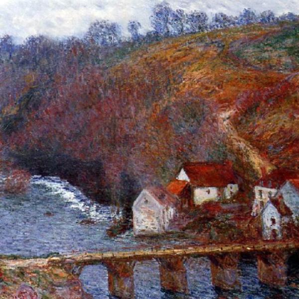 Peintres de l'école de Crozant Monet Claude Claude Monet - La Grande Creuse au pont de Vervy custom text