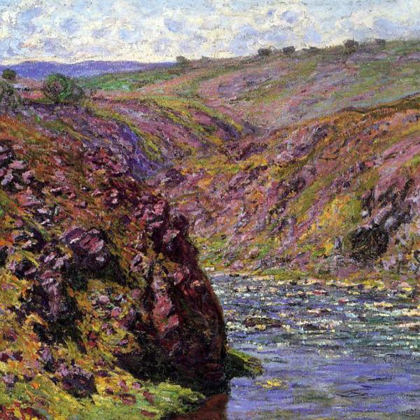 Peintres de l'école de Crozant Monet Claude Claude Monet - Les eaux semblantes, Creuse, effet de soleil custom text