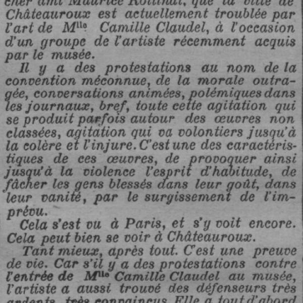 Peintres de l'école de Crozant CLAUDEL Camille Le journal 1895 custom text