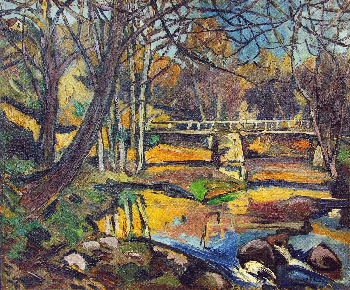 Peintres de l'école de Crozant Osterlind Anders Anders Osterlind - Pont de la Billardiere à Gargilesse custom text