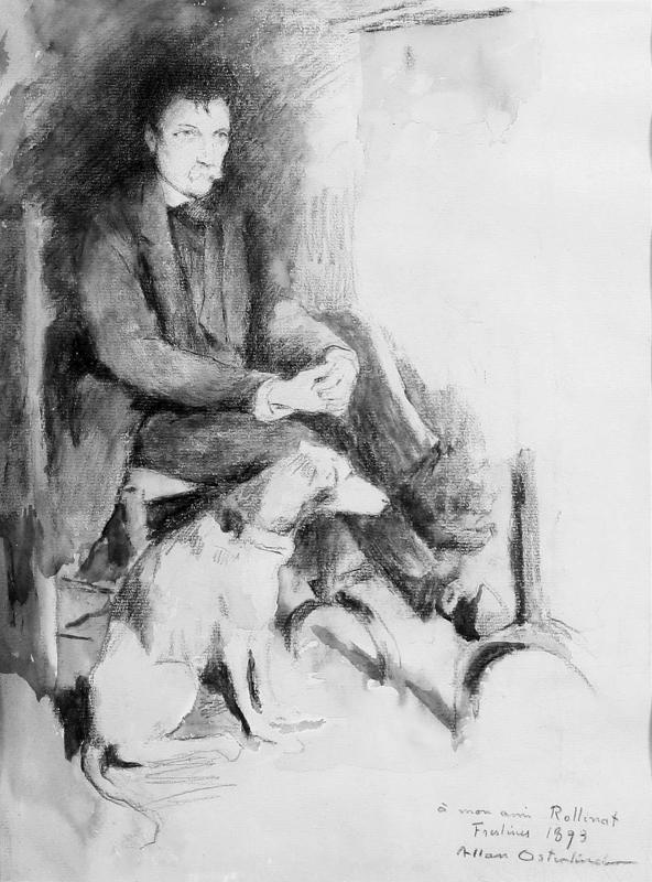 Peintres de l'école de Crozant Osterlind Anders Allan Osterlind - Rollinat et son chien custom text
