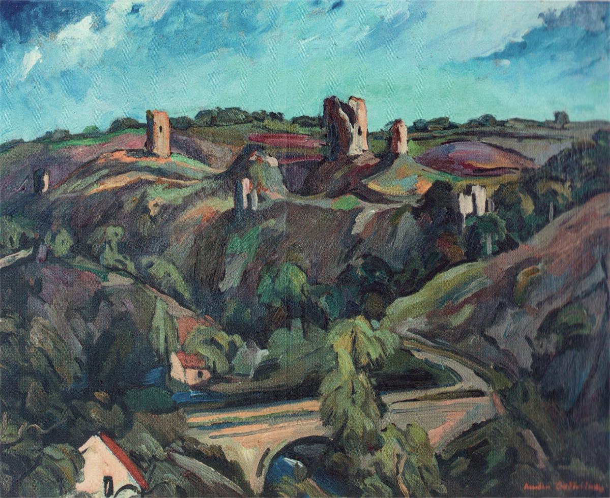 Peintres de l'école de Crozant Osterlind Anders Anders Osterlind - Le pont sur la Sédelle et ruines de Crozant custom text