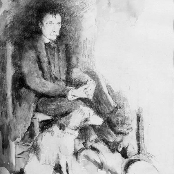 Peintres de l'école de Crozant Osterlind Anders Allan Osterlind - Rollinat et son chien custom text