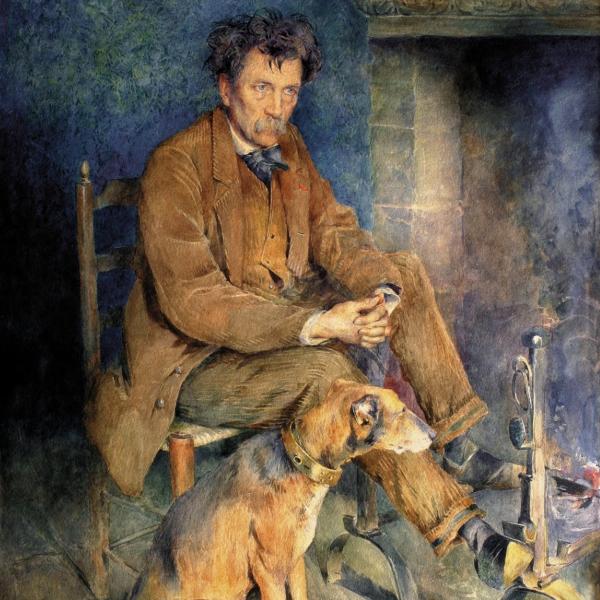 Peintres de l'école de Crozant Osterlind Anders Allan Osterlind - Rollinat et son chien Pluton custom text