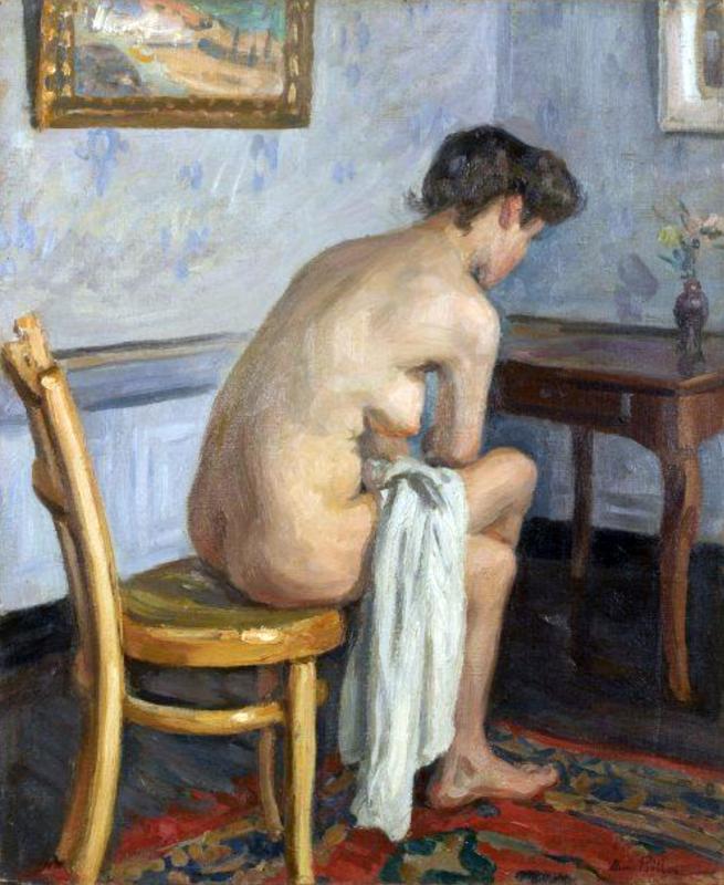 Peintres de l'école de Crozant Pailler Henri Henri Pailler -   Femme nue assise custom text