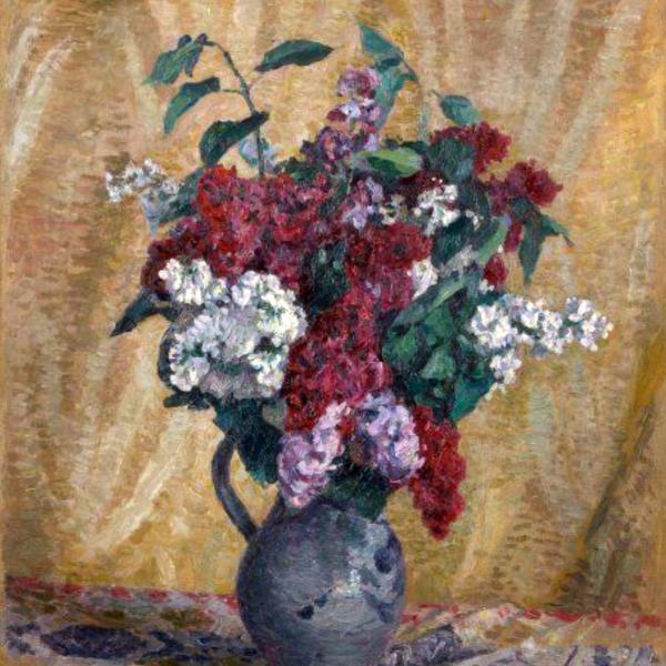 Peintres de l'école de Crozant Pailler Henri Henri Pailler - Le pichet de lilas custom text