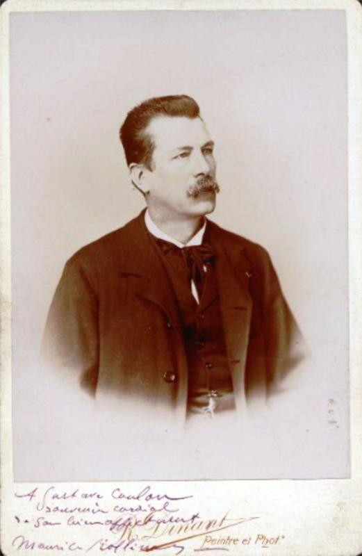 Peintres de l'école de Crozant Documents Gustave Coulon - photo de Maurice Rollinat dédicacée custom text