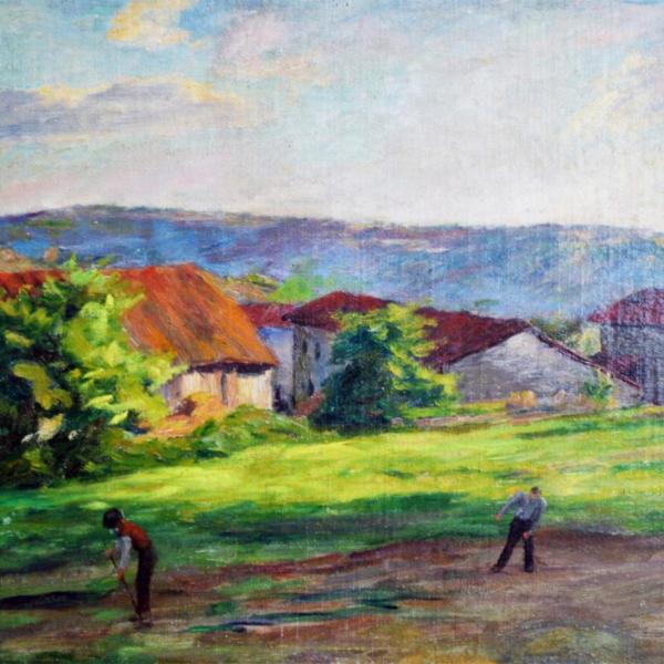 Peintres de l'école de Crozant Agard Jean Charles AGARD Jean- Charles Agard - Les semailles au printemps custom text