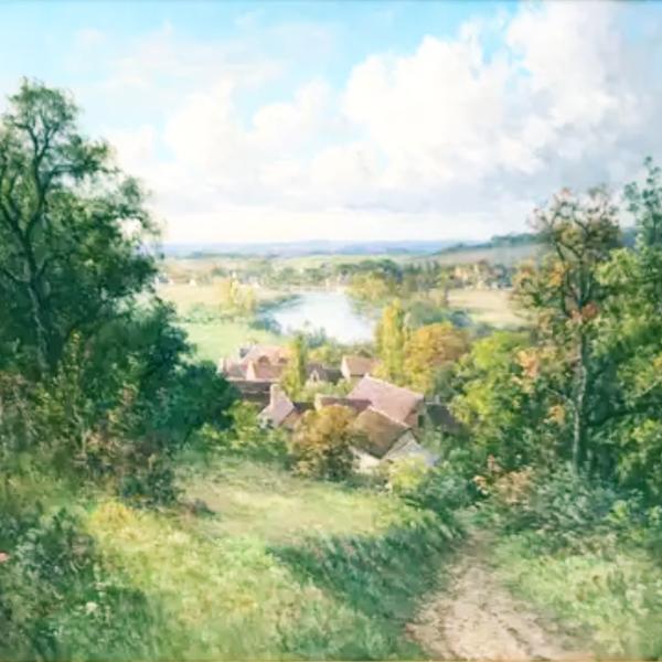 Peintres de l'école de Crozant Ballue Pierre-Ernest Ballue pierre - Paysage de la campagne custom text