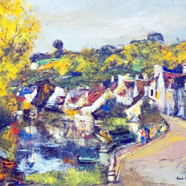 Peintres de l'école de Crozant Bellanger René Bellanger Rene - Village en automne custom text