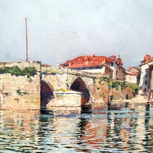 Peintres de l'école de Crozant Bichet Charles Bichet Charles - Vue du pont Saint-Martial un jour d’été custom text
