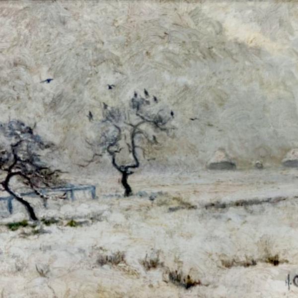 Peintres de l'école de Crozant Coulon Henri Henri Coulon - Paysage de neige custom text