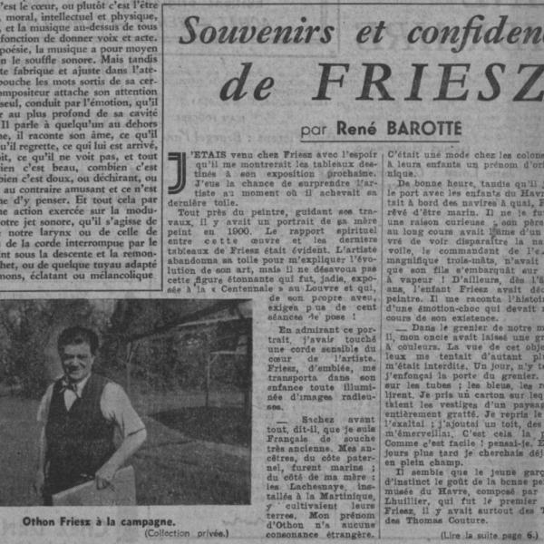 Peintres de l'école de Crozant Documents Comoedia, 27 févr. 1943 custom text