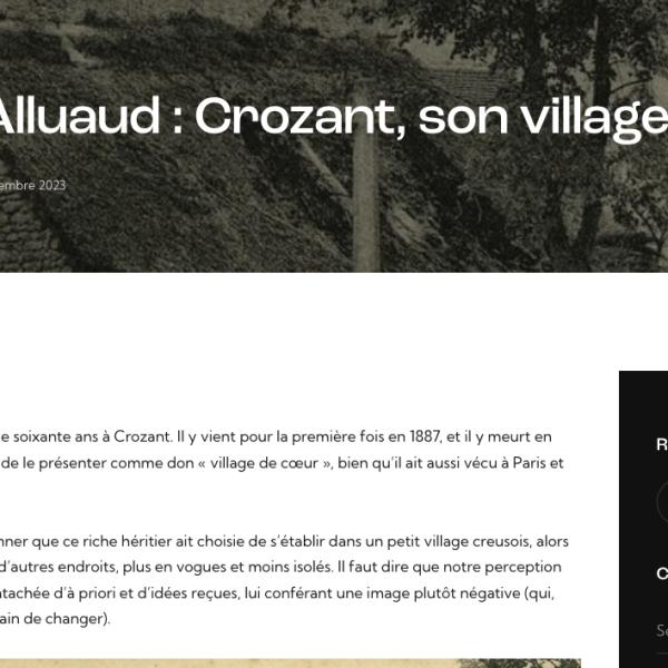 Peintres de l'école de Crozant Documents Eugène Alluaud : Crozant, son village de coeur custom text