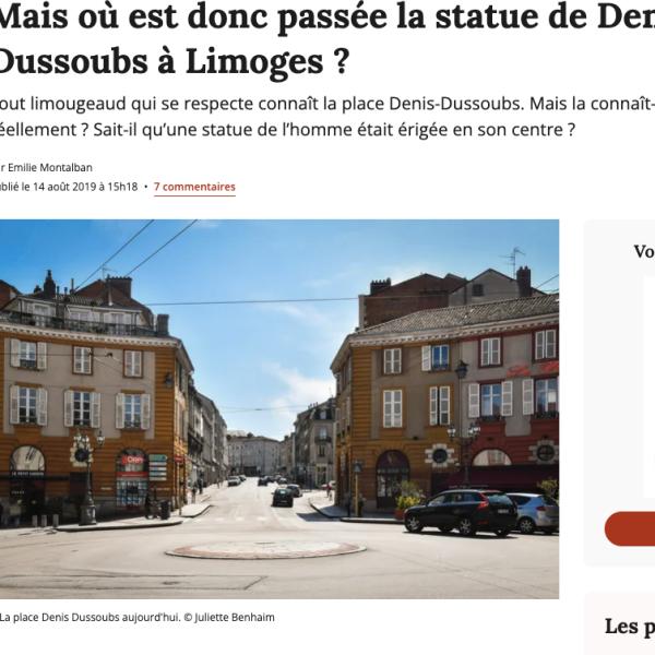 Peintres de l'école de Crozant Documents Mais où est donc passée la statue de Denis Dussoubs à Limoges ? custom text