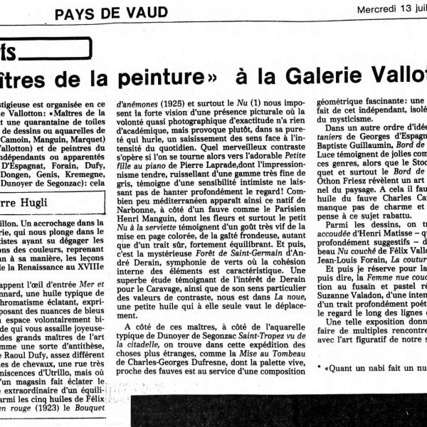 Peintres de l'école de Crozant Documents Gazette de Lausanne custom text