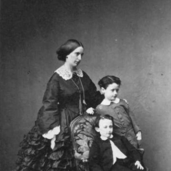 Peintres de l'école de Crozant Documents Gustave Coulon - Portrait de Marie Coulon et de ses enfants Gustave et Henri custom text