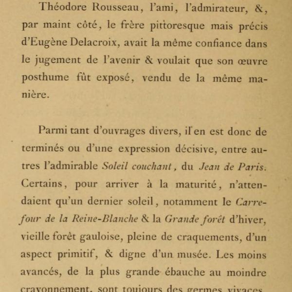 Peintres de l'école de Crozant Documents Catalogue de la vente qui aura lieu par suite du décès de Théodore Rousseau custom text
