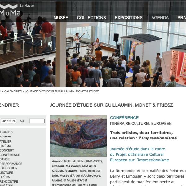 Peintres de l'école de Crozant Documents Journée d’étude sur Guillaumin, Monet & Friesz custom text