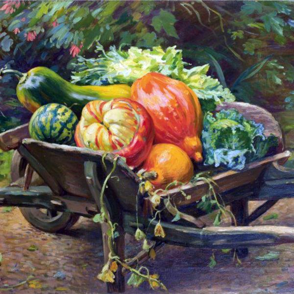 Peintres de l'école de Crozant Pailler Henri Henri Pailler - La brouette de légumes custom text