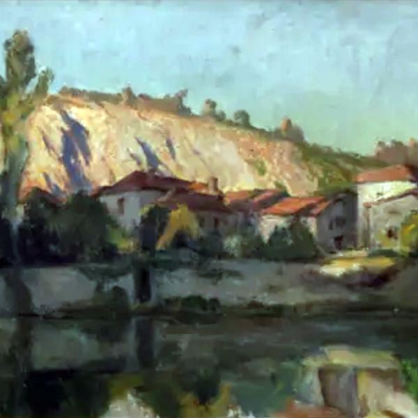 Peintres de l'école de Crozant Teilliet Jean Jean Teillier - le village custom text