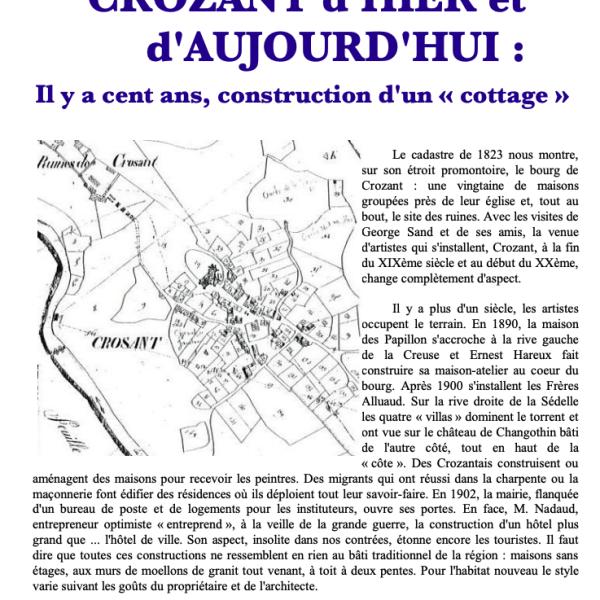 Peintres de l'école de Crozant Documents Crozant, construction d'un « cottage » custom text