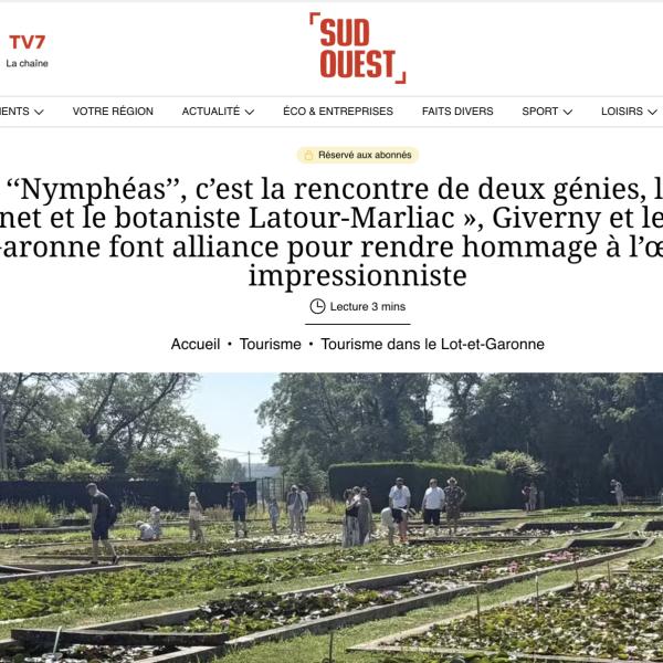 Peintres de l'école de Crozant La Presse Sud Ouest - Les nymphéas custom text