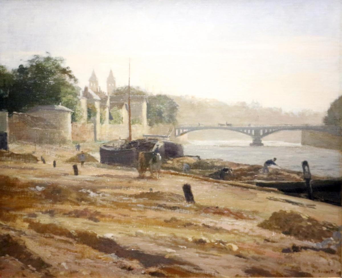 Peintres de l'école de Crozant Rouart Henri Henri Rouart - Le pont de Melun custom text
