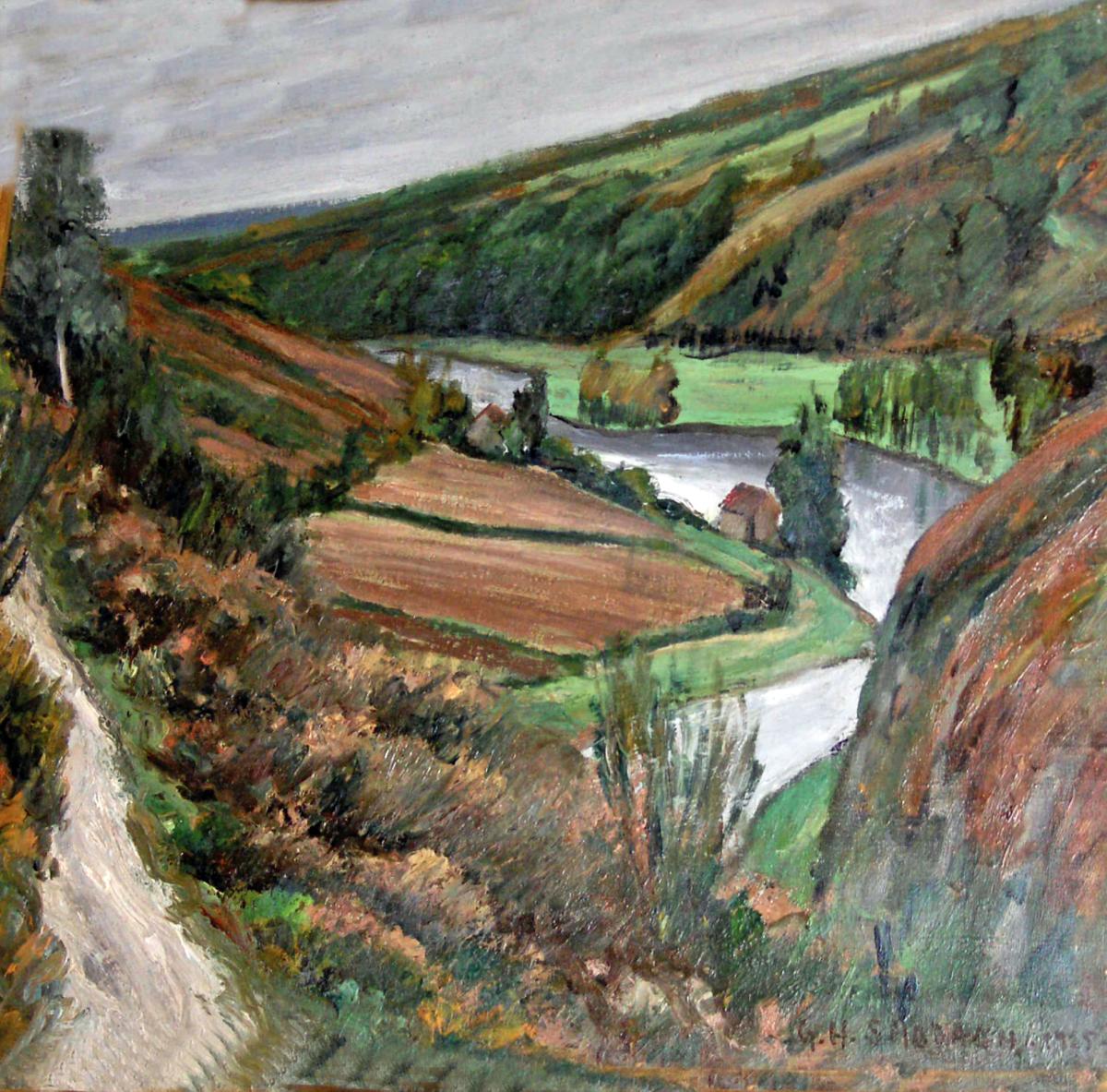 Peintres de l'école de Crozant Sabbagh Georges Hanna Georges Sabbagh - la Creuse à Génétin custom text